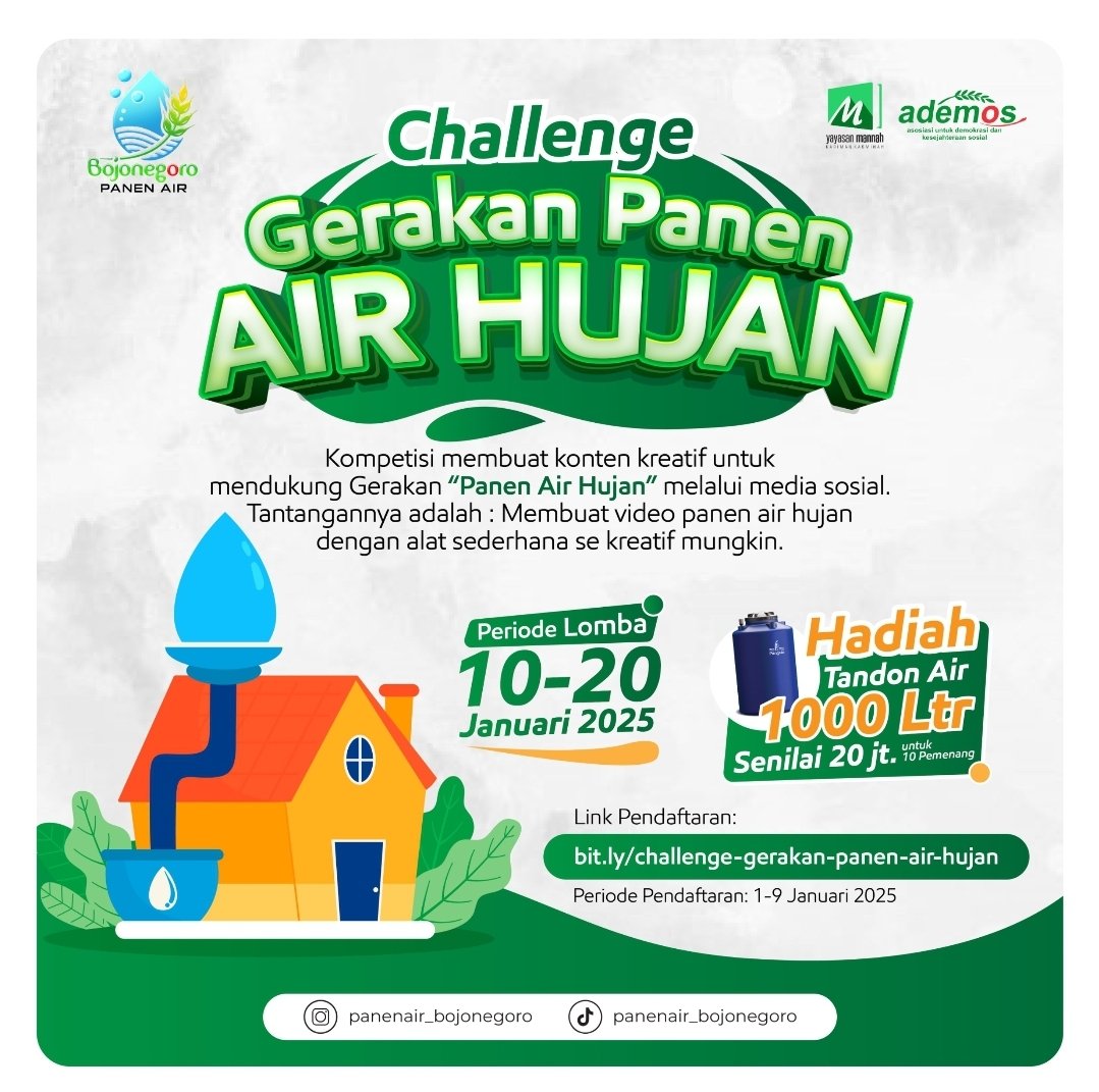 Gerakan Panen Air Hujan Bojonegoro, Solusi Atasi Krisis Air Nasional