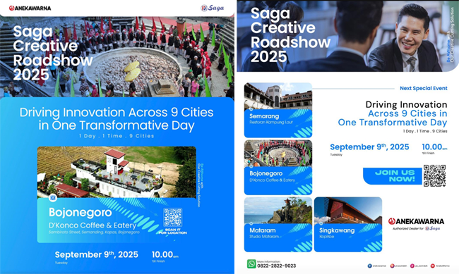Ingat..! Pukul 10.00 WIB, Pameran Saga Creative Roadshow 2025 di D'Konco Cafe
