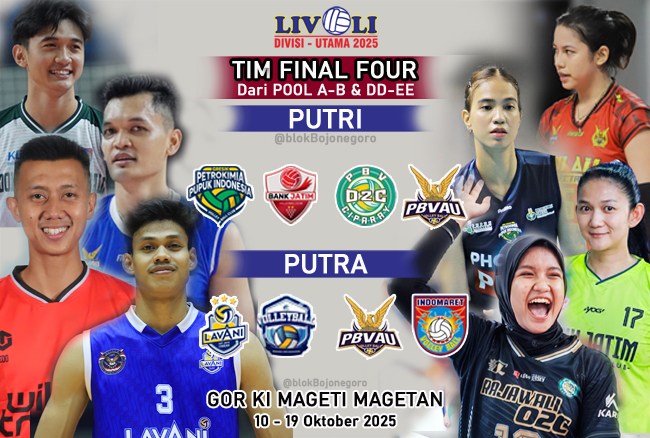 Jadwal Final Four Hari Ini, Ada LavAni Vs Tirta Bhagasasi dan Petrokimia Vs TNI AU Electric
