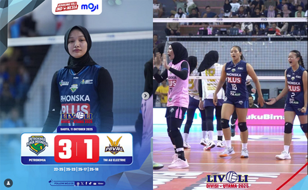 Panas Belakang, Petrokimia Gresik Hajar TNI AU Electric 3-1