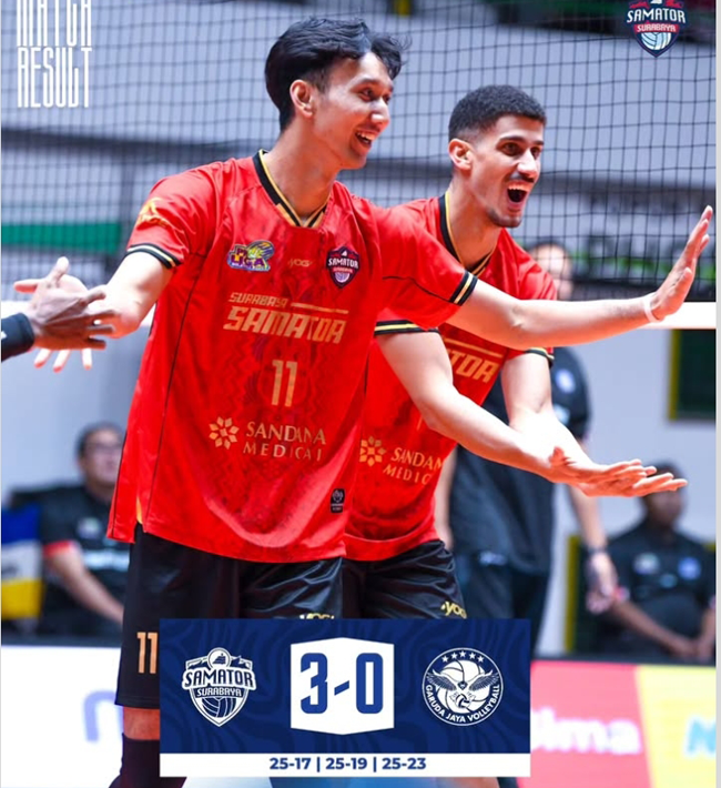 Hasil Proliga 2026 Putra: Surabaya Samator Menggila, Gilas...