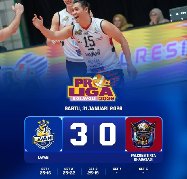 Hasil Proliga 2026 Putra: Popsivo Polwan Menang 3-0 atas Livin Mandiri