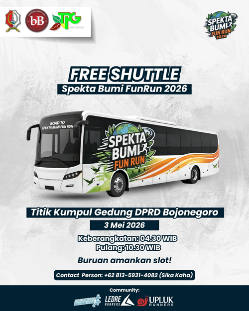 Gratis..! Peserta Spekta Bumi FunRun 2026, dari Kota Diangkut Bus ke TPG Pilanggede