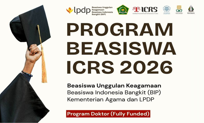 Segera Daftar, Beasiswa Program Doktor Kajian Keagamaan, Ada...