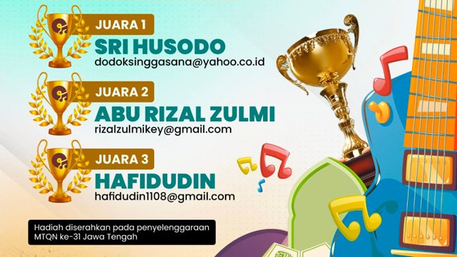 Inilah Pemenang Lomba Lagu dan Mars MTQ XXXI...