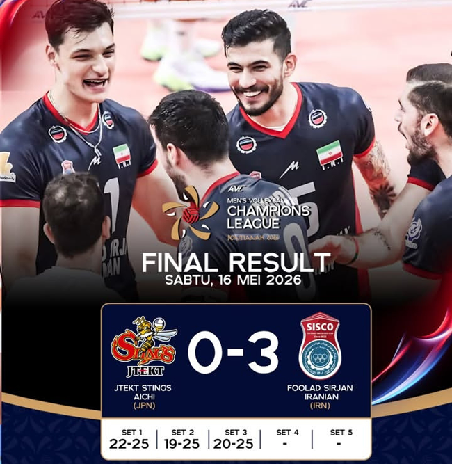 Kalahlan JTEKT Stings 0-3, Fooland Sirjan Iranian ke...