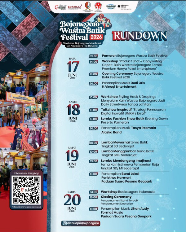 Simak..! Inilah Rangkaian Lengkap Bojonegoro Wastra Batik Festival...