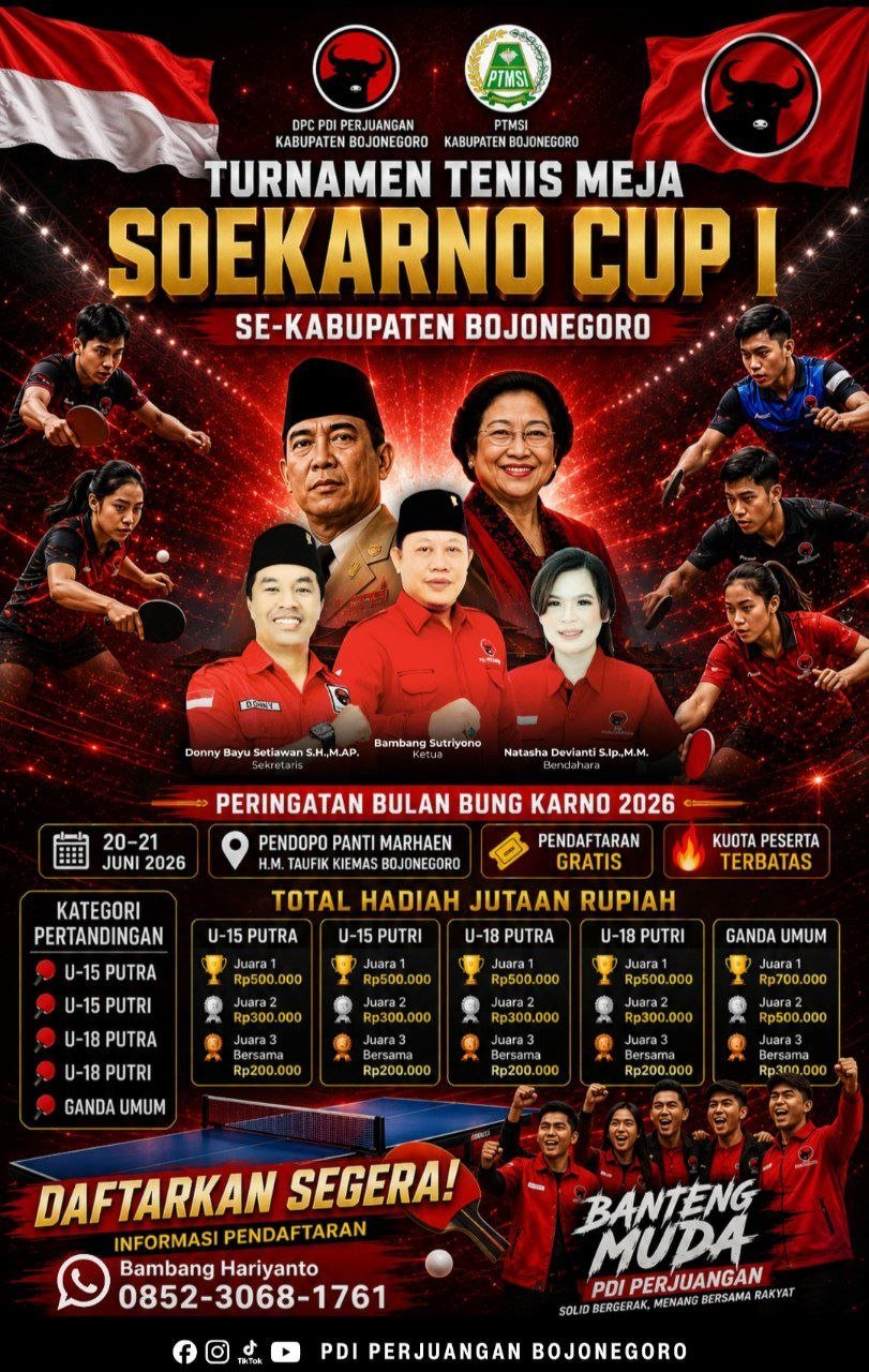 Bangun Mental Juara Generasi Muda, PDIP Bojonegoro Gelar...
