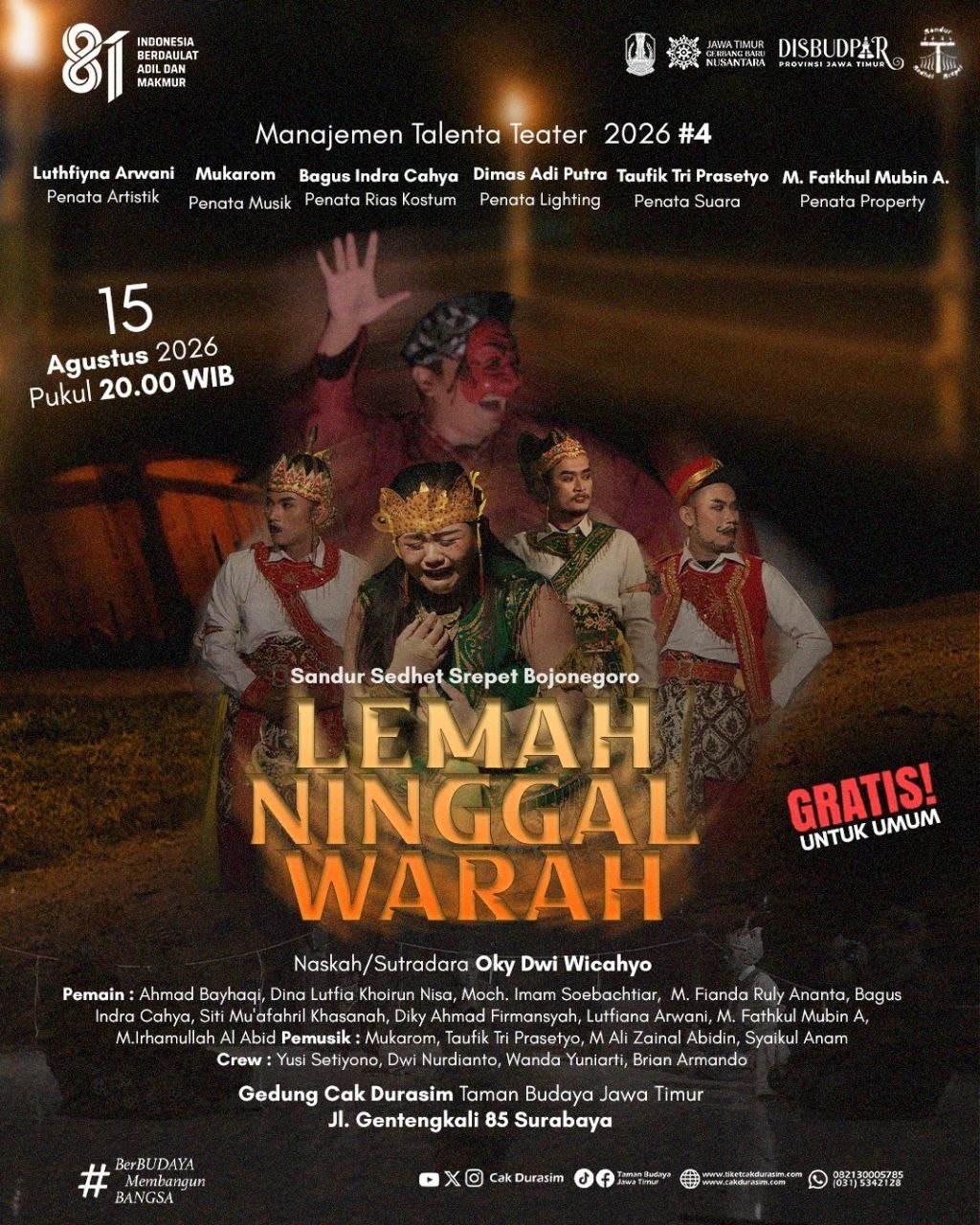 “Lemah Ninggal Warah”, Sandur Bojonegoro Angkat Ancaman Hilangnya...