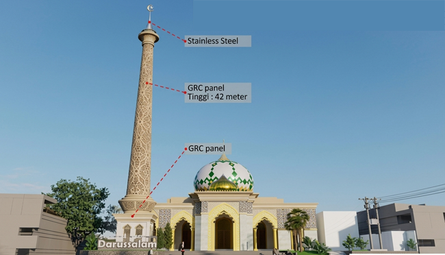 Pasca Kebakaran, Menara Masjid Darussalam Baru Akan Direhab