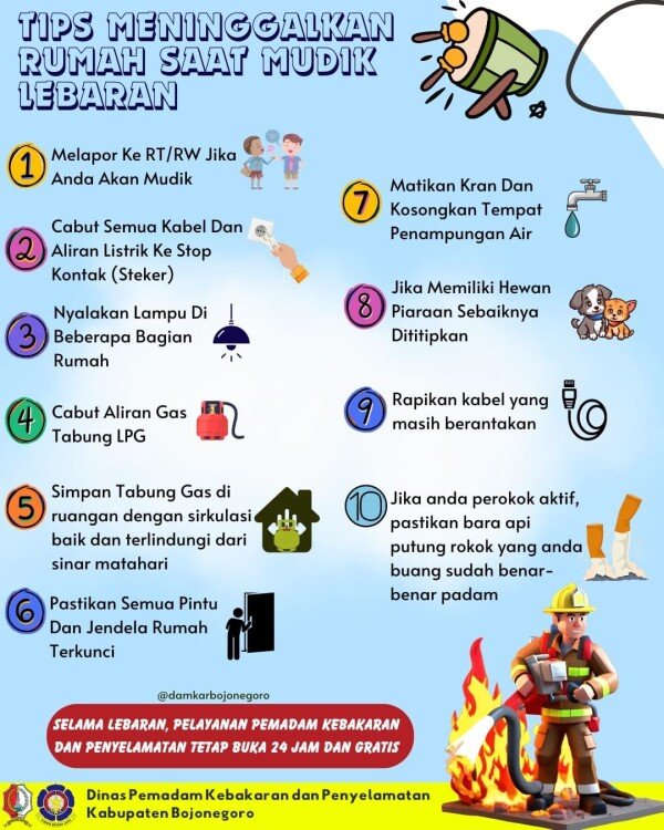 Cek Saat Mudik Lebaran, Layanan Dinas Damkarmat Bojonegoro Tetap Buka 24 Jam