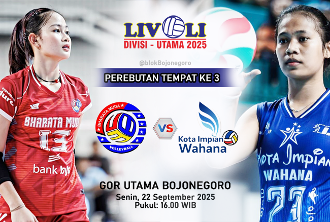 Perebutan Tempat ke 3 di GOR Bojonegoro, Akankah Bharata Muda Kalahkan Wahana Lagi?