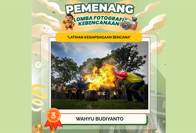 Selamat..! Fotografer blokBojonegoro Juara 3 Lomba Foto Kebencanaan Nasional