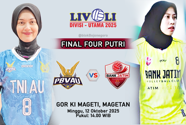 PREVIEW: TNI AU Electric Vs Bank Jatim, Duel Antara Poppy Aulia dan Megatron