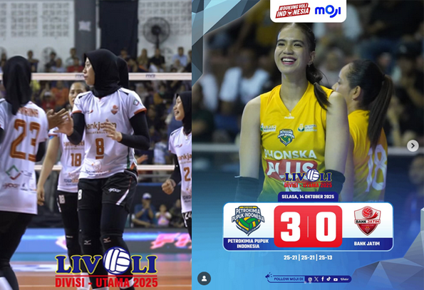 Petrokimia Gresik Pecundangi Bank Jatim 3-0, Megatron Tak Berdaya