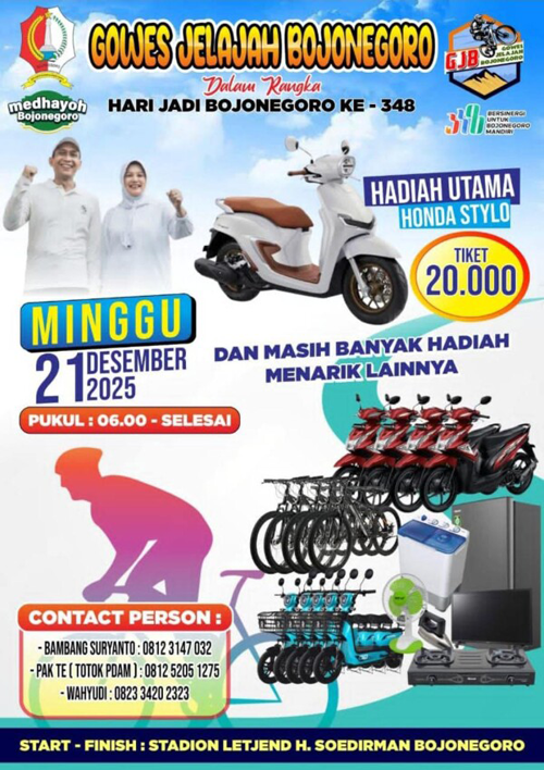 Komunitas MTB dan Dinpora Gelar Gowes Jelajah Bojonegoro, Lintasi Bendungan Gerak dan Jembatan Sosrodilogo