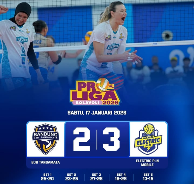 Hasil Proliga 2026: Dahsyat dan Dramatis..! BJB Tandamata Kalah 2-3 atas Electric PLN Mobile