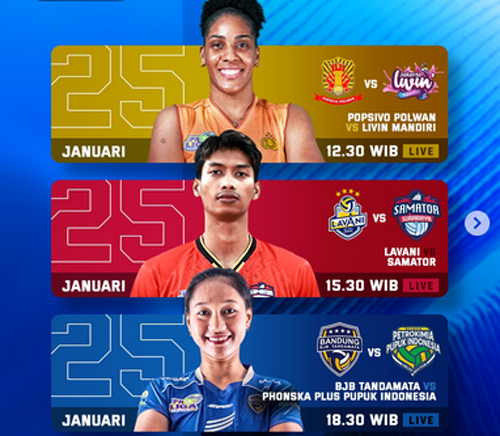 Jadwal Proliga 2026 Hari Ini: 3 Big Match, Popsivo Vs Livin Mandiri, LavAni Vs Samator dan BJB Tandamata Vs Gresik Phonska Plus
