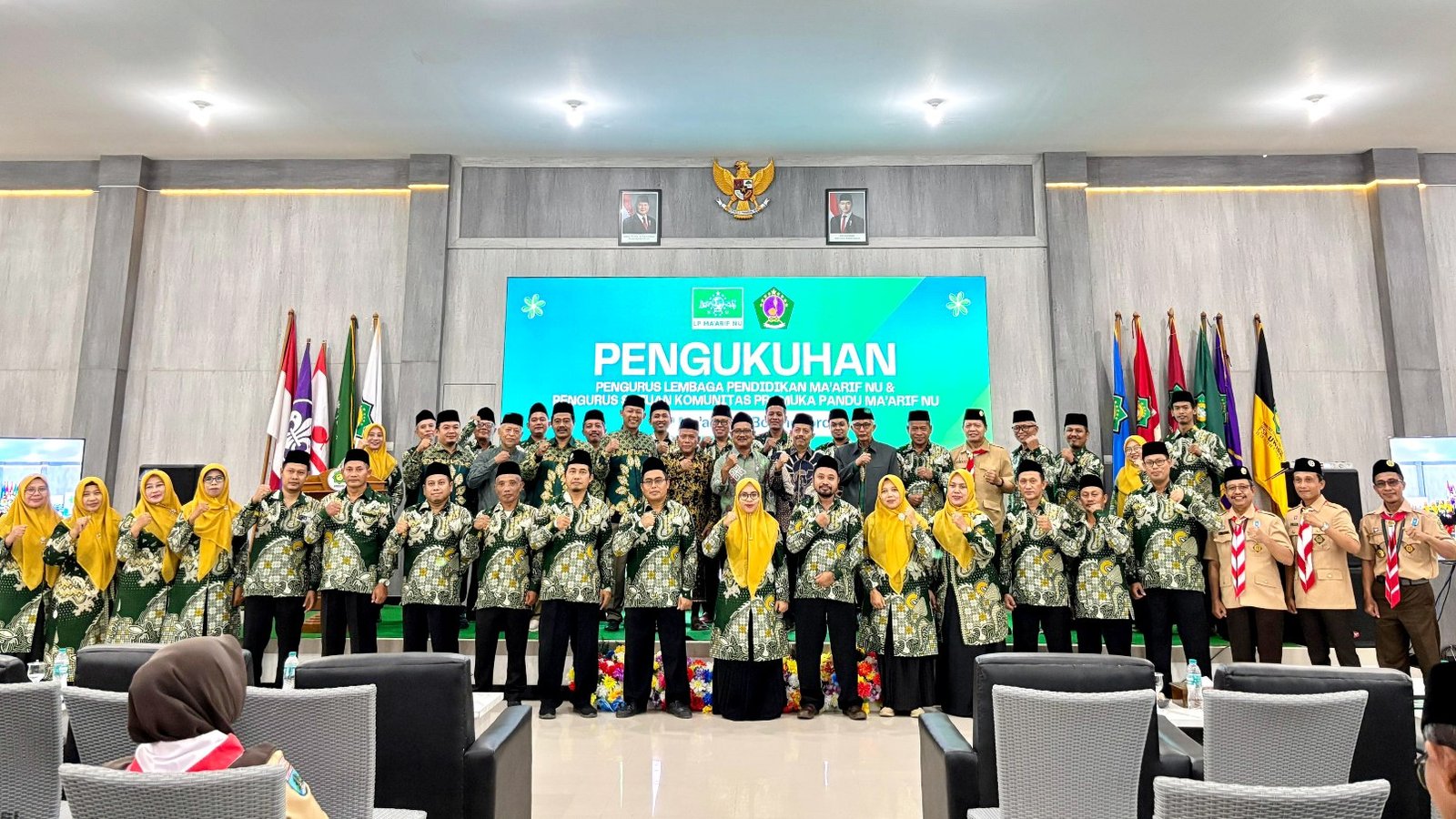 LP Ma'arif NU dan Satuan Komunitas Pramuka Pandu Ma'arif NU Bojonegoro Resmi Dikukuhkan