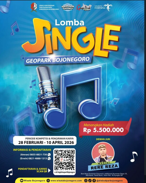 Lomba Cipta Jingle Geopark 2026, Pemkab Bojonegoro Ajak...