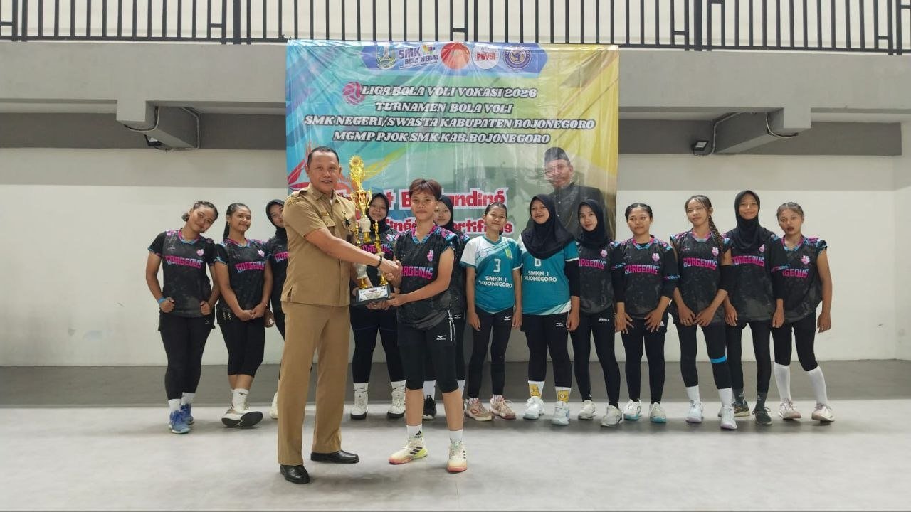 Tim Putri SMKN 1 Bojonegoro Sabet Juara Liga Vokasi Voli 2026