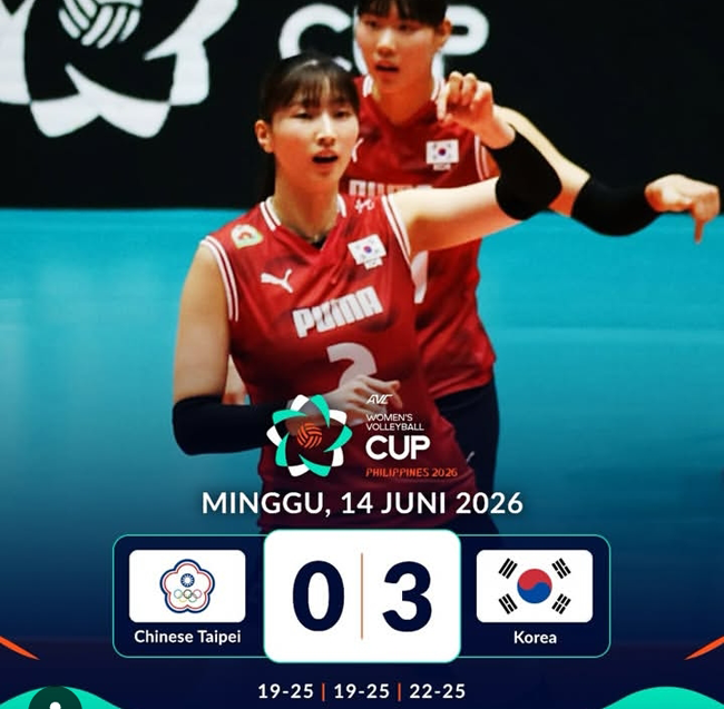 Kalahkan Chinese Taipei, Korea Juara AVC Women's Volleyball...