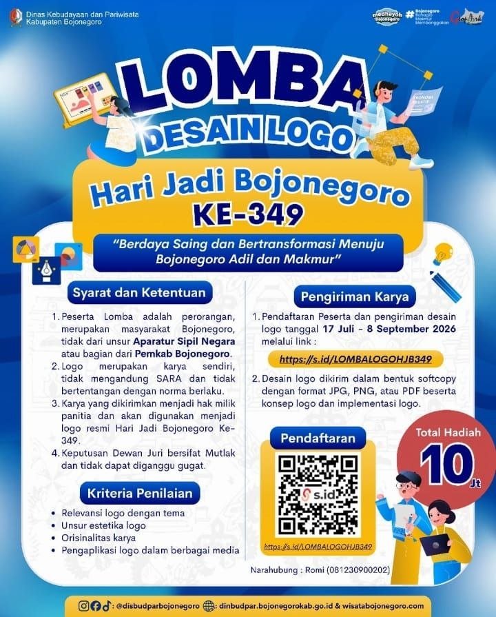 Disbudpar Bojonegoro Buka Lomba Desain Logo Hari Jadi...