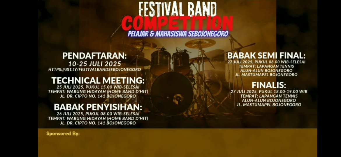 Nada Musik Melawan Narkoba: Festival Band Pelajar dan Mahasiswa Bojonegoro 2025 Siap Digelar