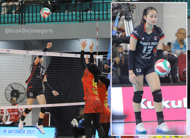 GOR Utama Bojonegoro Terpesona Imut dan Lompatan Tinggi Outside Hitter Calista Maya