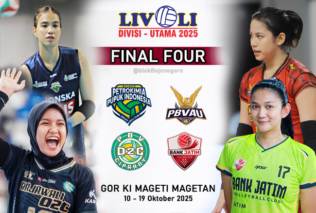 Final Four Magetan, Petrokimia Gresik dan TNI AU Electrik Ditunggu O2C Rajawali dan Bank Jatim