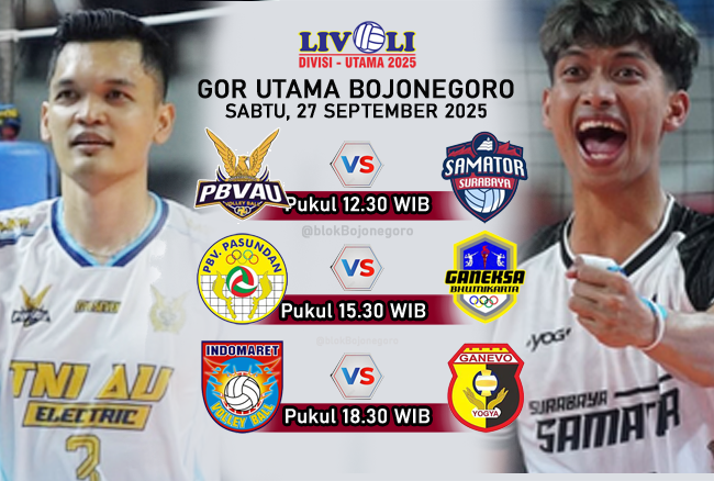 Jadwal Hari Ini, Penyisihan Terakhir Livoli Divisi Utama di GOR Bojonegoro