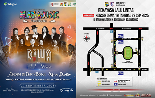 Simak..! Inilah Rekayasa Lalu Lintas saat Konser Dewa 19 di Stadion Bojonegoro