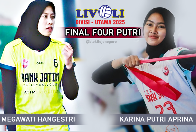 Duet Maut Megatron dan Karina Siap Gempur Lawan Bank Jatim di Final Faur