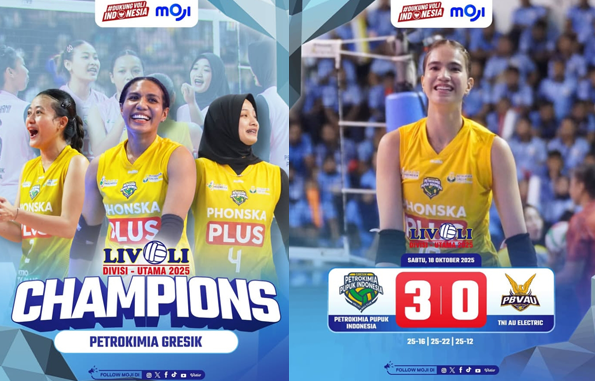 JUARA..! Petrokimia Gresik Hancurkan TNI AU Electric 3-0 dan Champion Livoli Divisi Utama 2025