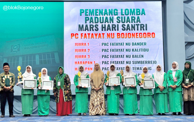 Inilah, Juara Lomba Paduan Suara Hari Santri PC Fatayat NU Bojonegoro