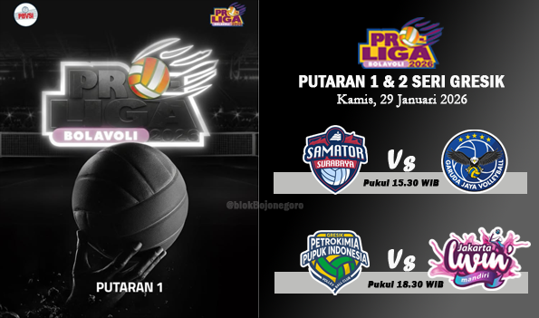 Jadwal Proliga 2026 Hari Ini: Surabaya Samator Vs Garuda Jaya dan Gresik Phonska Plus Vs Livin Mandiri