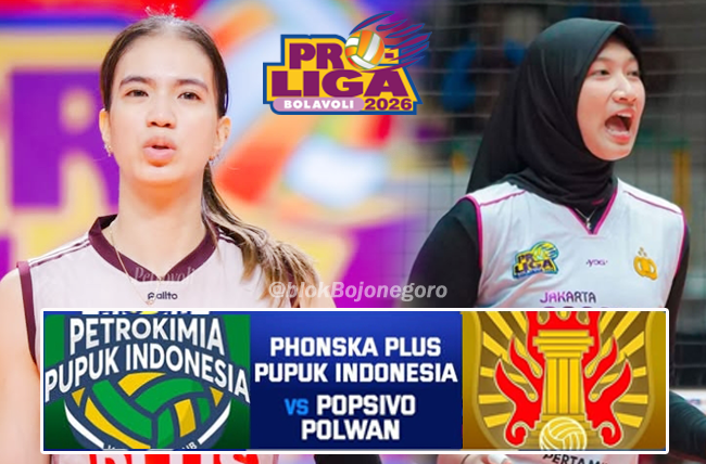 Sengit..! Inilah Susunan Pemain Gresik Phonska Plus Vs Jakarta Popsivo Polwan