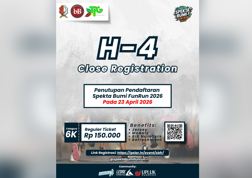 Segera Daftar, Pendaftaran Spekta Bumi FunRun di Bojonegoro Segera Ditutup