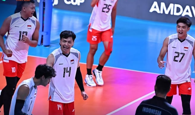 Set Pertama Timnas Voli Putra Indonesia Vs India: 0-1 India Menang Telak